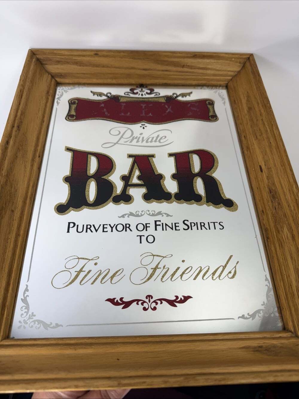 Outlaw's Private Bar Purveyor of Fine Spirits to Fine Friends Mirror Framed - Picture 2 of 7
